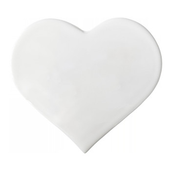 Porcelain tile heart - shaped varius sizes, white color