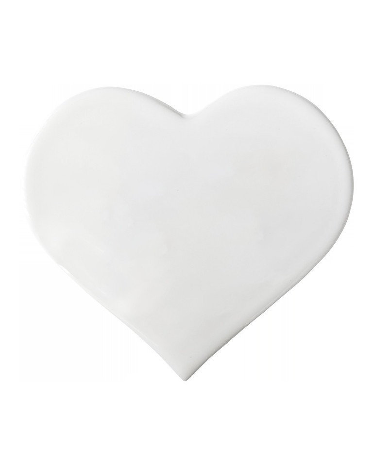 Porcelain tile heart - shaped varius sizes, white color