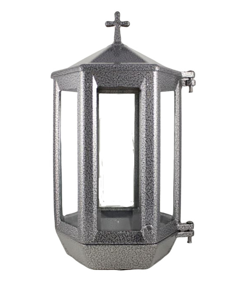 Silver black hexagon candle