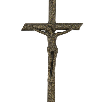 Aluminum cross with body 33 cm gold - black