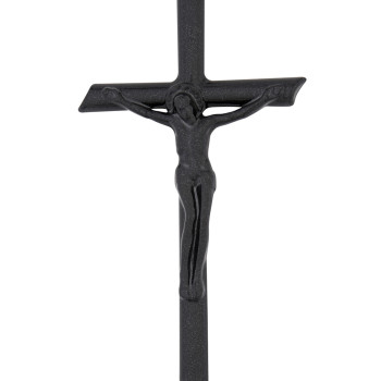 Aluminum cross with body 33 cm black