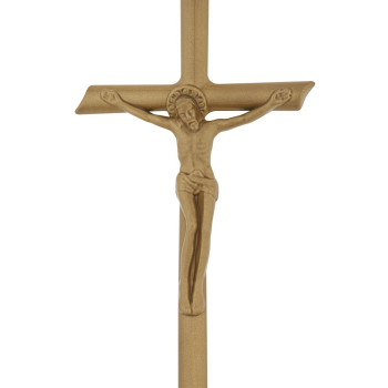 Aluminum cross with body 33 cm bronze new