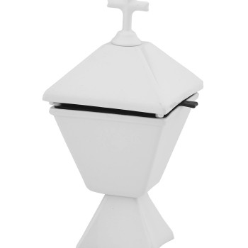 White incense burner with cross on the lid