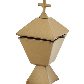New bronze incense burner with cross on the lid