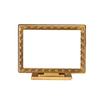 Brass frame with support for rectangular porcelain tile - teardrop design (horizontal)