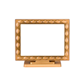 Brass frame with support for rectangular porcelain tile - mesh design (horizontal)