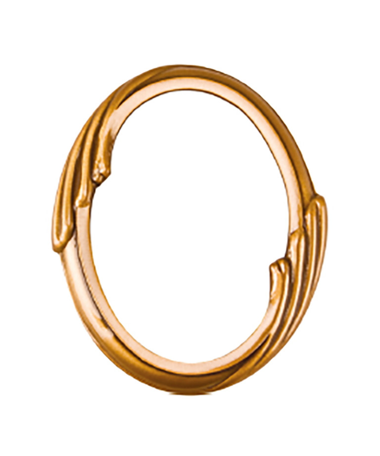 Brass frame for oval porcelain tile
