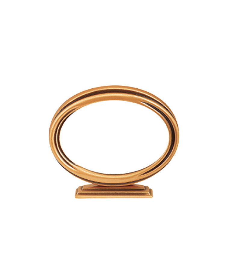 Brass frame with support for oval porcelain tile (horizontal)