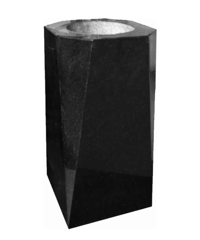 Shanxi Black granite vase, Polygonal Design