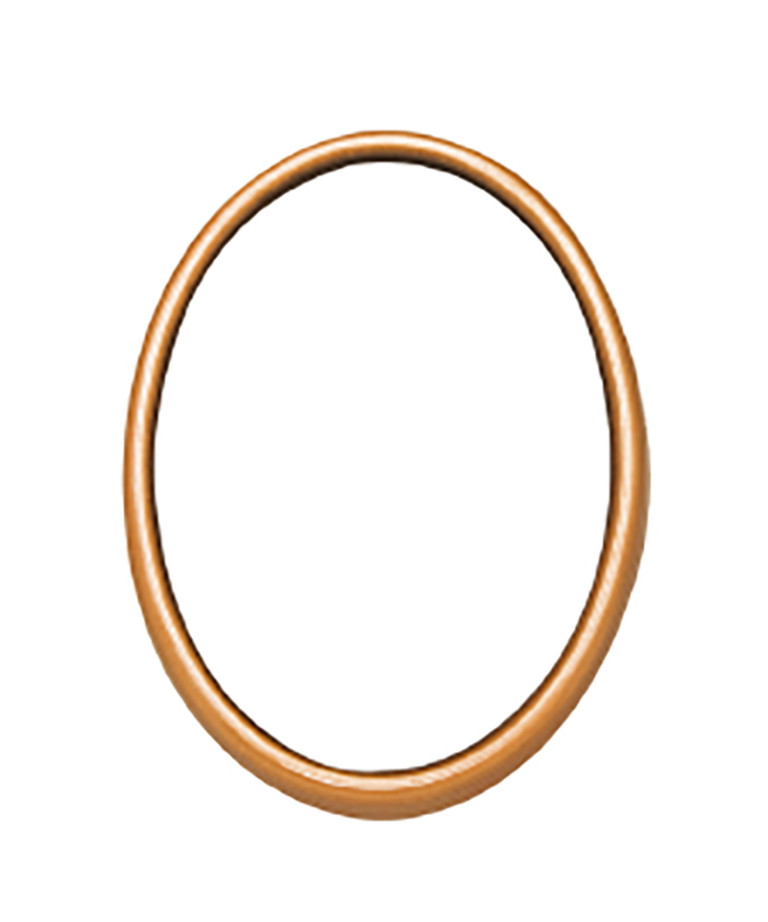 Brass frame for oval porcelain tile - thin stroke