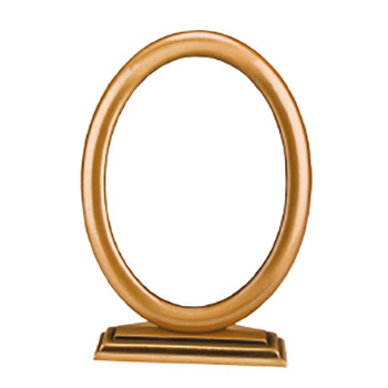 Brass frame with support for oval porcelain tile