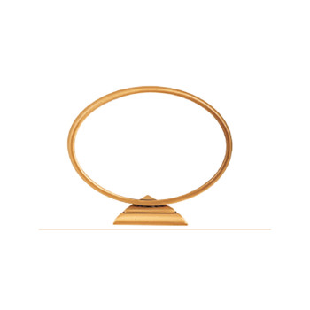 Brass frame with support for oval porcelain tile - thin stroke (horizontal)