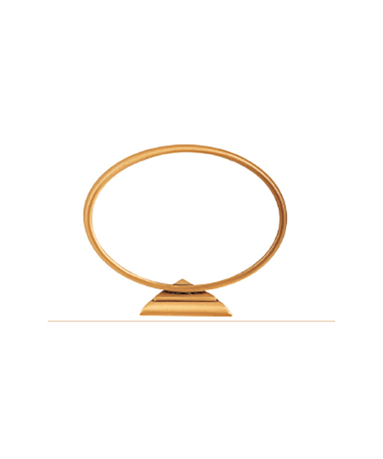 Brass frame with support for oval porcelain tile - thin stroke (horizontal)