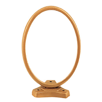 Brass frame with support for oval porcelain tile - thin stroke