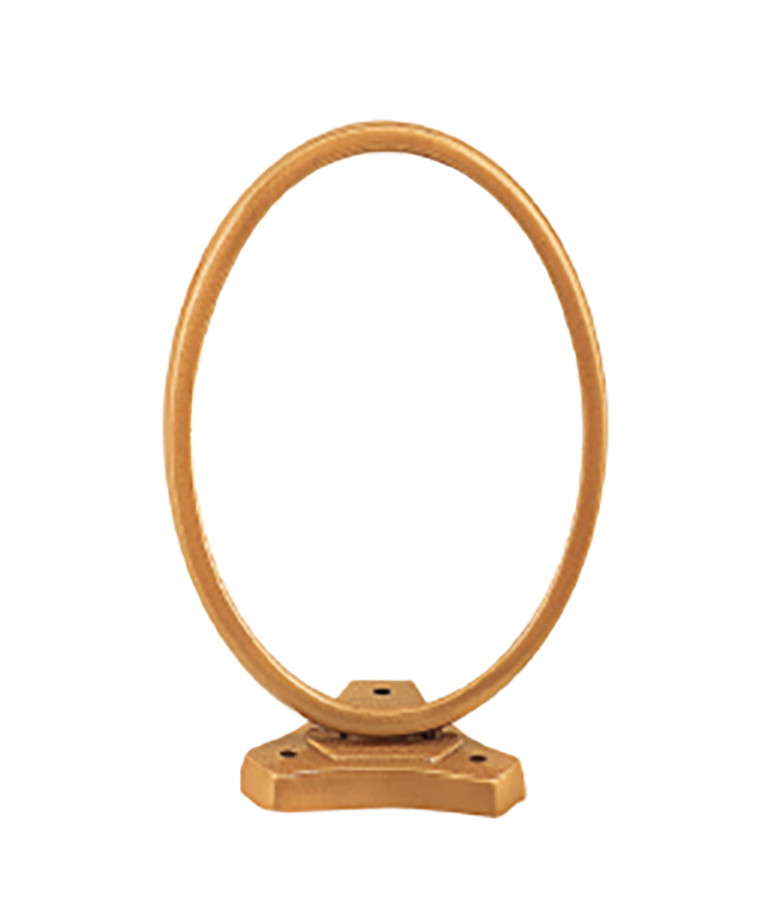 Brass frame with support for oval porcelain tile - thin stroke