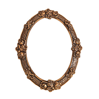 Brass frame for oval porcelain tile - roses design