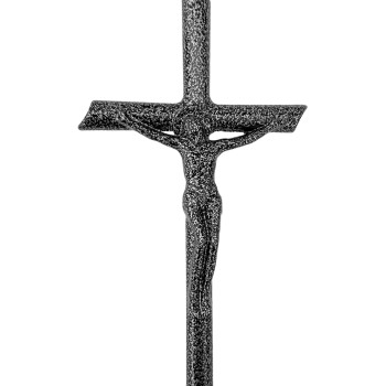 Aluminum cross with body 33 cm silver - black